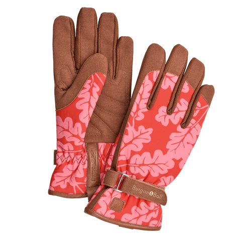 Oak Leaf Gardening Gloves- Poppy