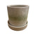 Green Stoneware Pot w/ Saucer