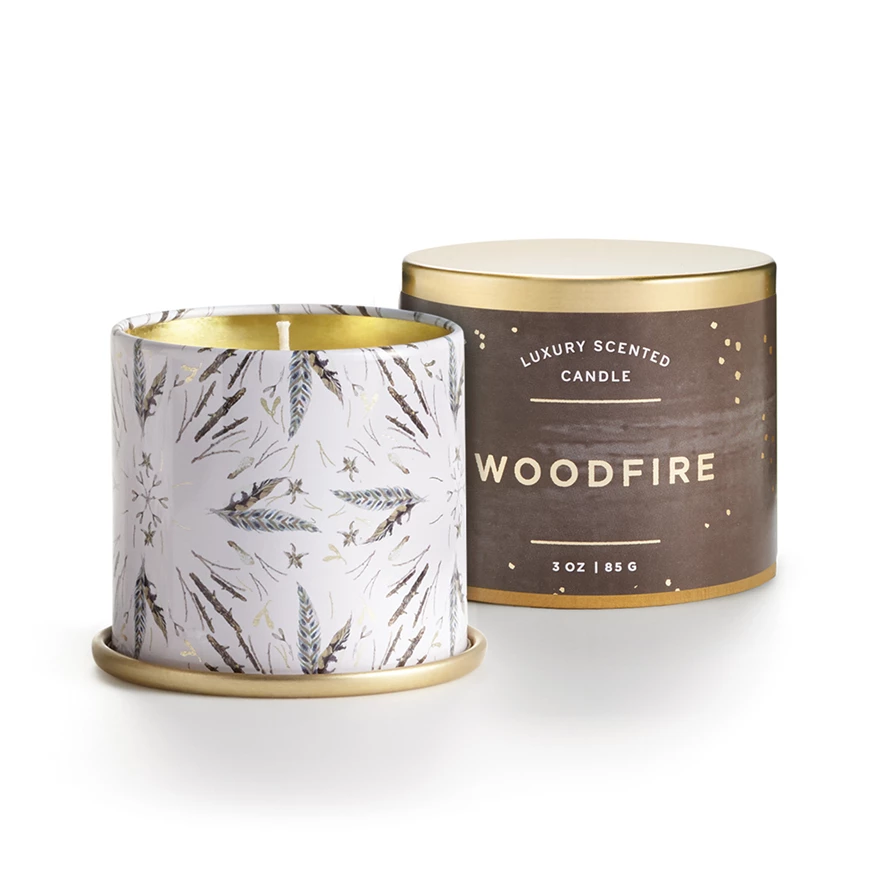 Woodfire Demi Tin Candle
